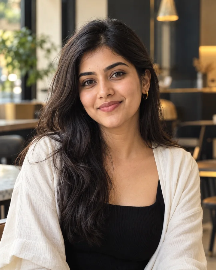 AI-generated portrait used for a fictional creator demonstration profile